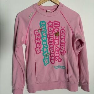 Mezzo Piano Girls Large Long Sleeve Sweatshirt~Pink~Sweet Something~Pockets~EUC